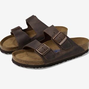 Birkenstock Men’s Arizona Oiled Leather Soft Footbed Sandals 44 /11 habana brown